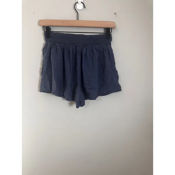 American Eagle Navy‎ Blue Eyelet Waist Smocked Back Flowy Shorts Womens XXS - Image 3