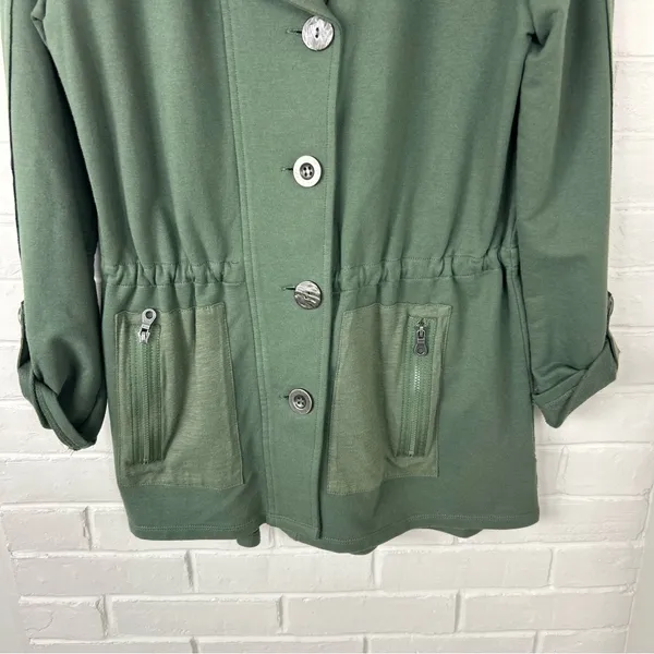 Neon Buddha Green Knit Button Front Jacket Size XS - Image 4