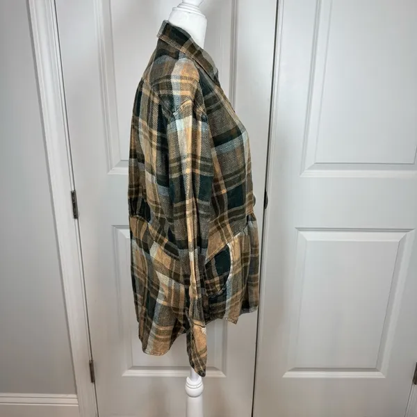 Free People Plaid Tunic Small Babydoll Boho Cottagecore Fall Layering Pockets - Image 2