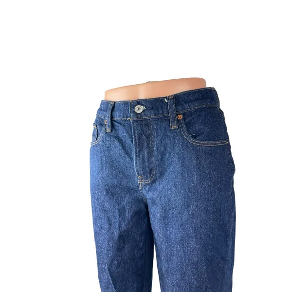 Abercrombie & Fitch Womens Dark Blue Wash Mid Rise Straight Denim Jeans Pants 25 - Image 2