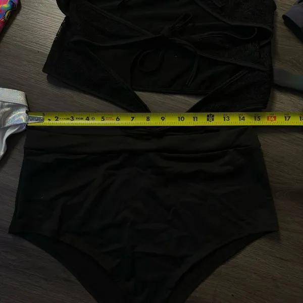 womens Black Iheartraves high cut, high waisted bikini bottoms size 1X - Image 4