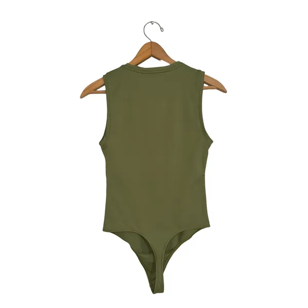 Abercrombie‎ & Fitch Soft A&F Collection Olive Green Sleeveless Bodysuit Small - Image 2