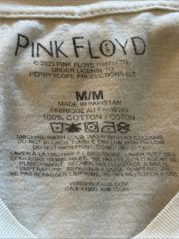 PINK FLOYD Graphic Band Tee M 20” p2p Cream/Black EUC - Image 3