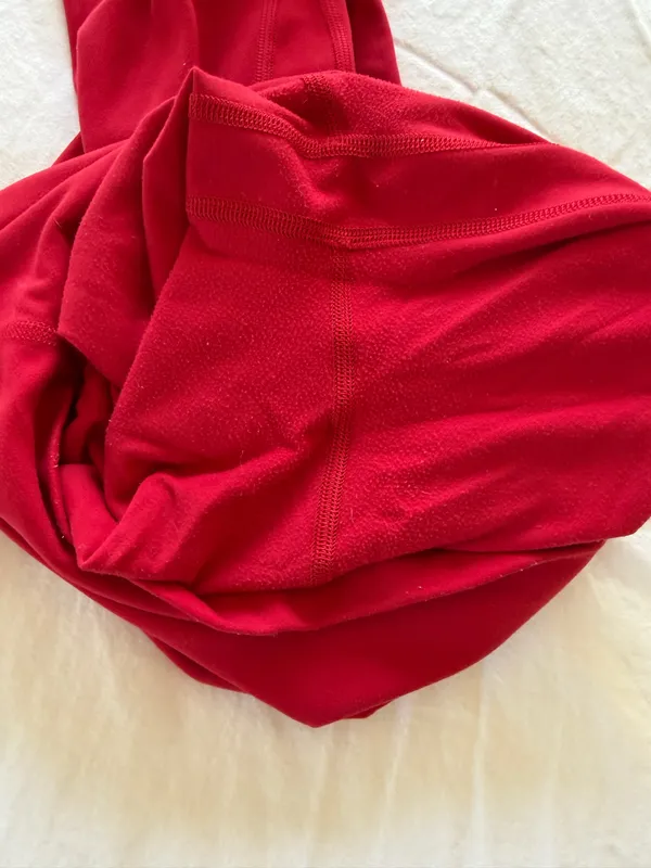 Lululemon red align leggings. Size 2; 25” long. Good condition with little peeling. Hung dry every wash - Image 7