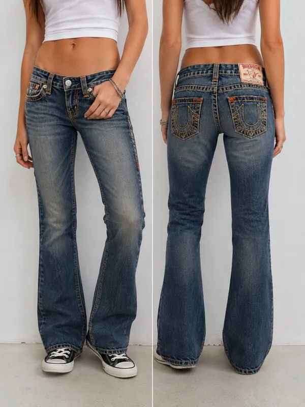 Y2K True Religion Johnny Super T World Tour Low Rise Jeans USA 30 - Image 2