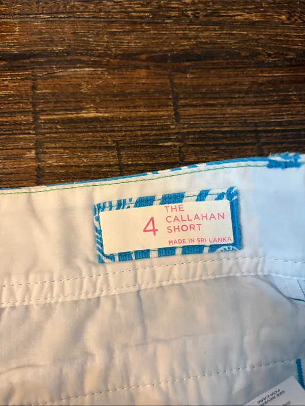 Lilly Pulitzer Callahan Shorts Wavy‎ Fish Print Blue White 4 - Image 4