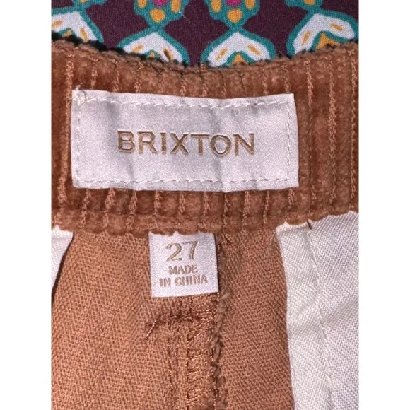 Brixton Brown Victory Corduroy Straight Leg Pants 27 Wide Wale Trousers Caramel - Image 7
