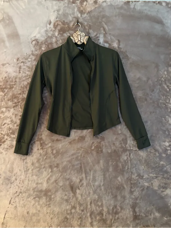 Olive Green Women's Athletic Zip - Image 5