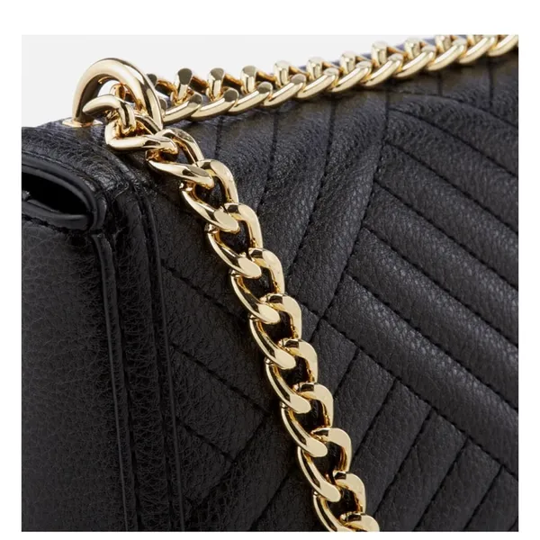 Love Moschino Women's Shiny Quilted Metallic Chain Cross Body Bag - Black - Image 5