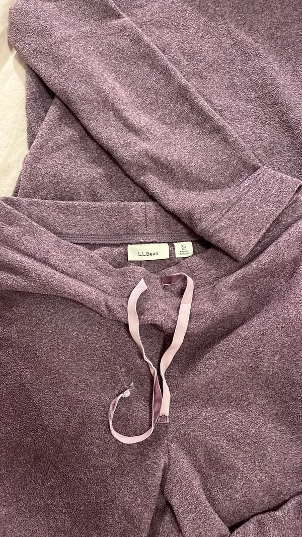 L.L.Bean Large Purple Plaid Matching Fleece Set - Image 4