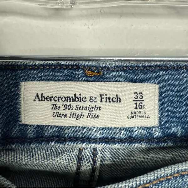 Abercrombie & Fitch The 90s Straight Ultra High Rise Criss Cross Jean Size 33/16 - Image 5