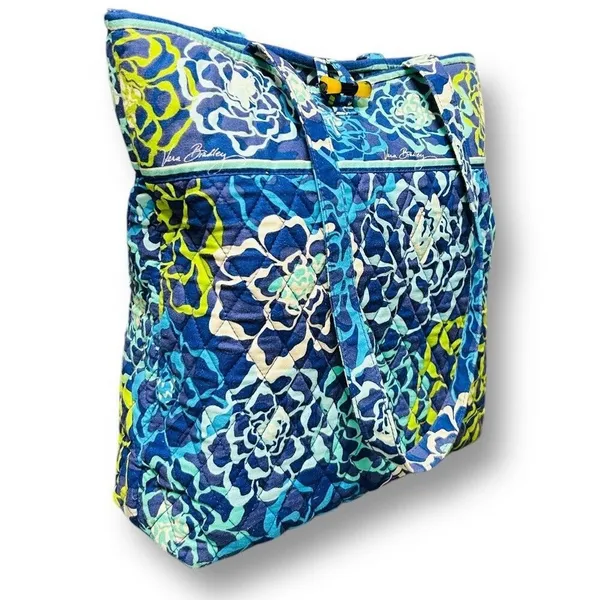 Vera‎ Bradley Katalina Blues Quilted Floral Tote Bag Travel Shoulder Purse Boho - Image 10