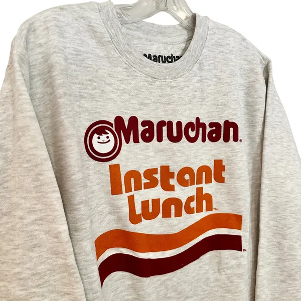 BoxLunch Maruchan Instant Lunch Ramen‎ Sweatshirt Women's Small Gray Trendy Y2K - Image 3