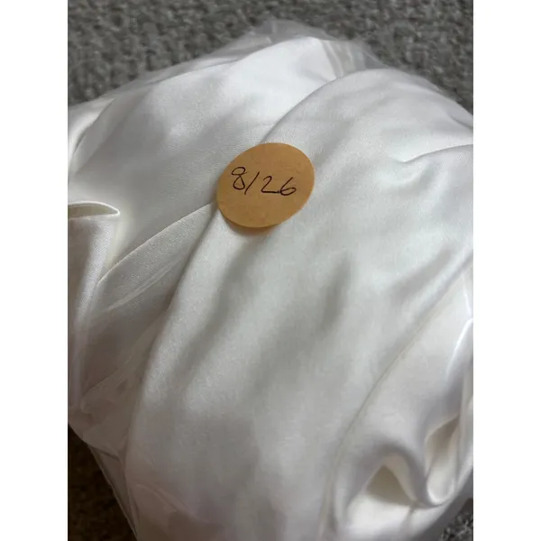 NWT IEENA Mac Duggal Mini Dress 6 White‎ One Shoulder Satin Bow Bridal #B865 - Image 13