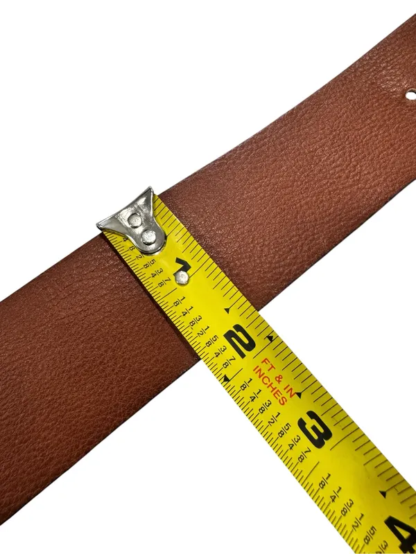 Express Brown Faux Leather Snake Buckle Belt Gold Snake Head Size Small - Image 10
