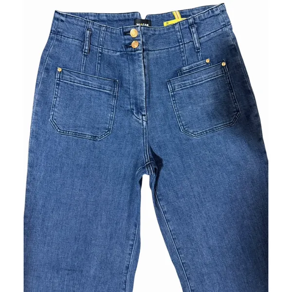 Maeve Anthropologie Junie Wide Leg High Rise Sailor Utility Trouser Jean Size 30 - Image 3