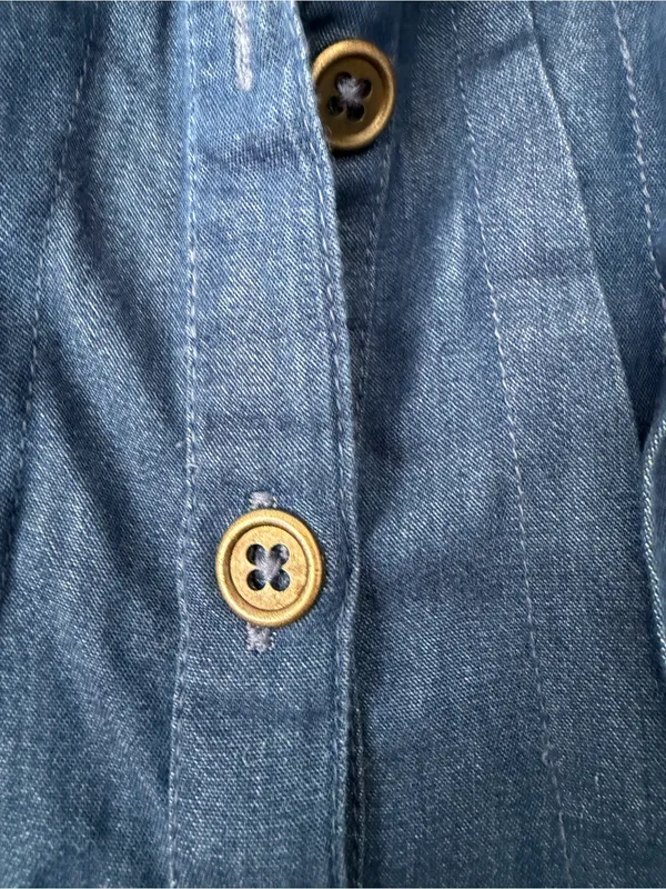 100% Cotton Denim Dress Blue - Image 4