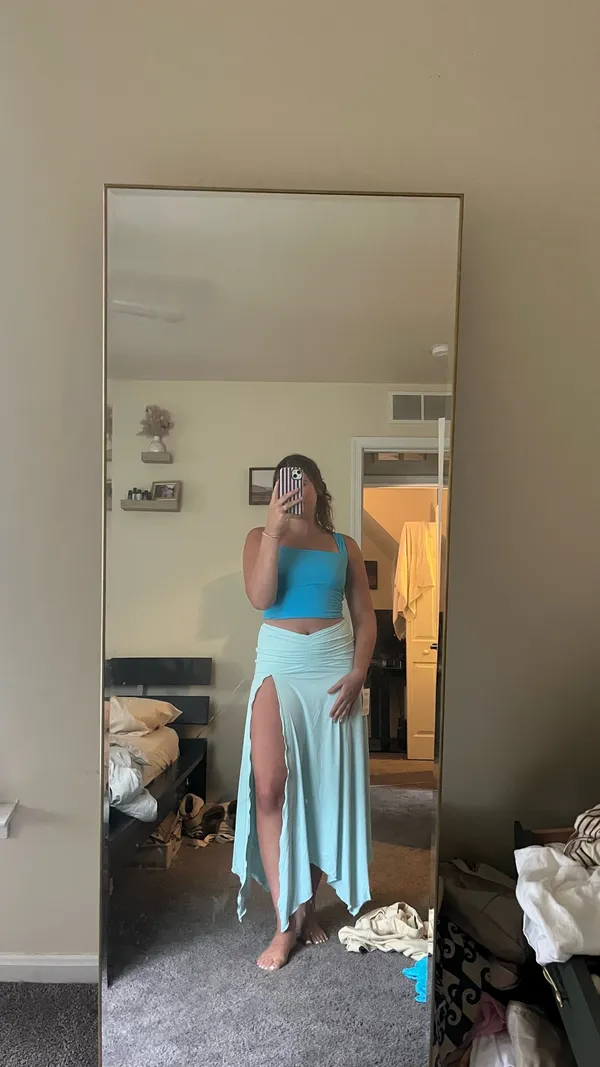 Sasha Therese Light Blue Maxi Skirt - Image 2
