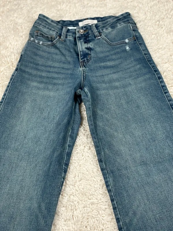 Onero Women’s Jeans Size 25 Wide Leg Raw Hem Medium Wash - Image 2