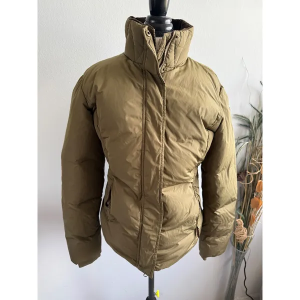 Gersemi Womens Olive Green Quilted Puffer Jacket Corduroy Elbow Patches Size‎ M - Image 2