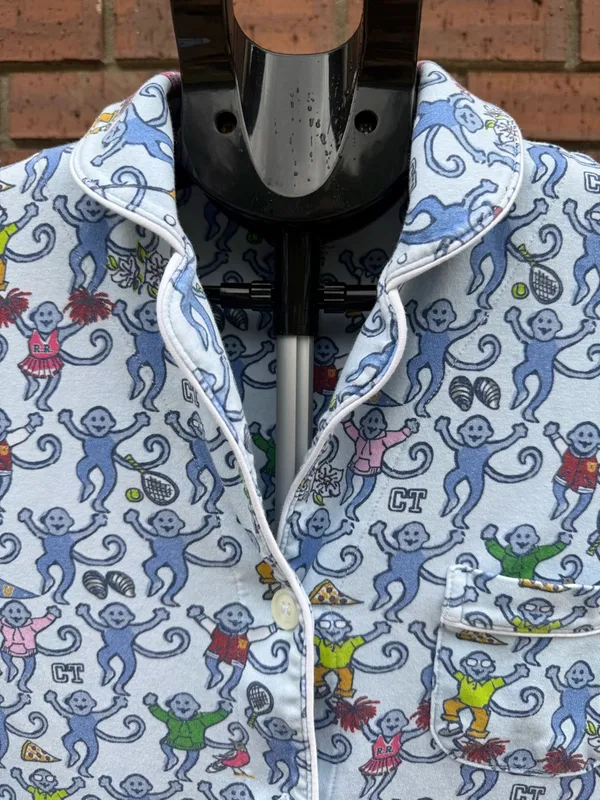 Roller Rabbit CT Greenwich Monkey Polo Pajama Top Size Small Limited Edition EUC - Image 5