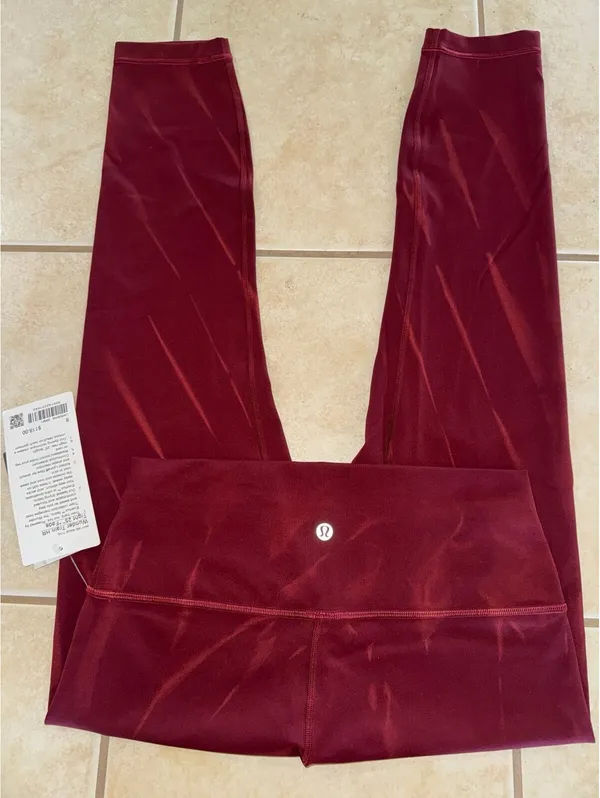 Lululemon Wunder Train High Rise 25” Sun Bleached Wash Red Merlot Size 8 NWT - Image 2