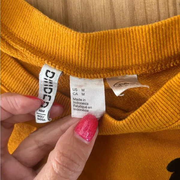 Divided Disney Mickey Mouse Mustard Crew Neck Sweater with Icon - Image 6