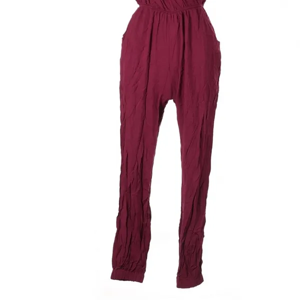Lulus Learning to Fly Burgundy Halter Jumpsuit Large Boho Festival - Image 3