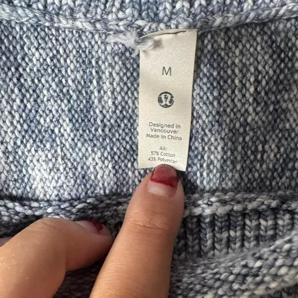 Lululemon Sweater Night Sea Blue Boxy Cotton Blend Size Medium - Image 9