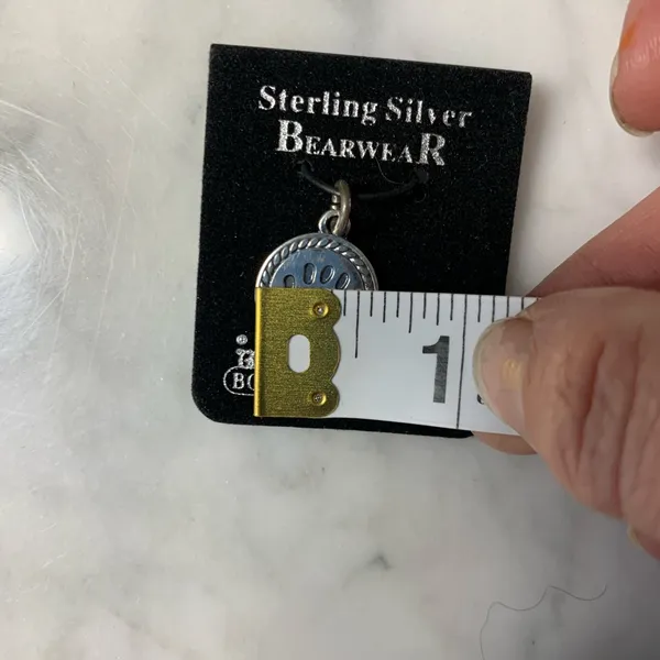 NEW Boyds Bearwear Sterling Silver Small Paw Coin Charm Pendant 925 - Image 5