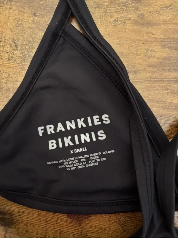 Frankie's Bikinis Black Triangle Swim Top - Image 3