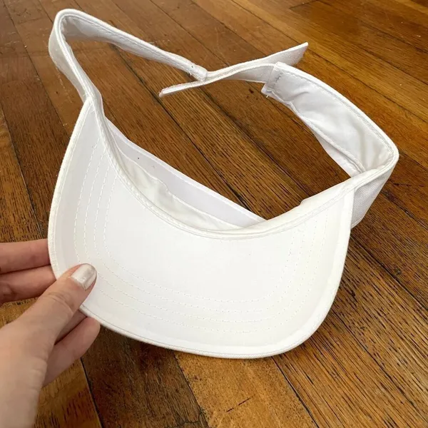 White visor cap tennis sport running outside casual‎ protection OS - Image 2
