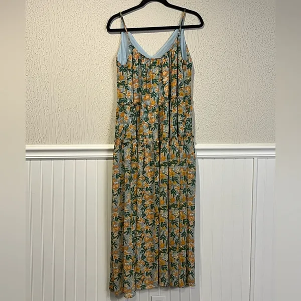 Lush Tropical Floral Spaghetti Strap Dress size small - Image 4