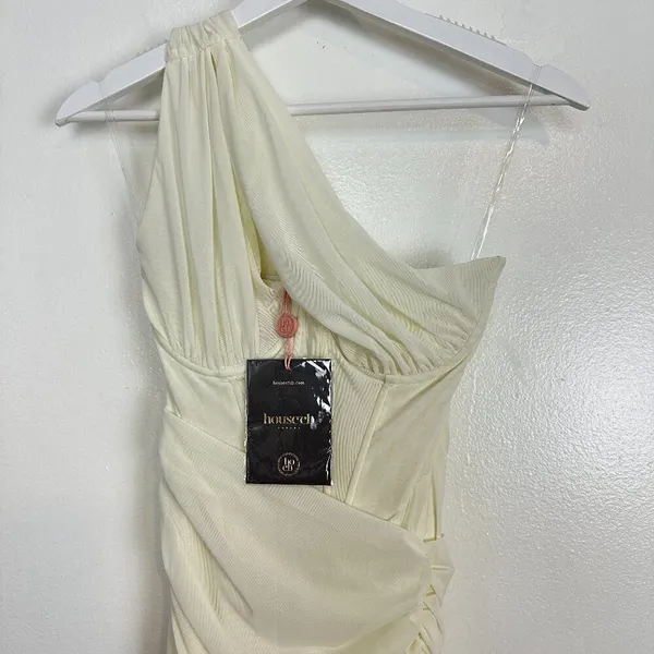 HOUSE OF CB Valentina Asymmetric Cutout One-Shoulder Midi Dress in Ivory XS NWT - Image 7