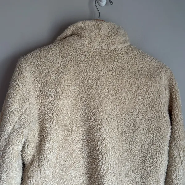 Pendleton Sherpa Jacket Ivory Blue Flannel Fuzzy Gorpcore Nature Small - Image 7
