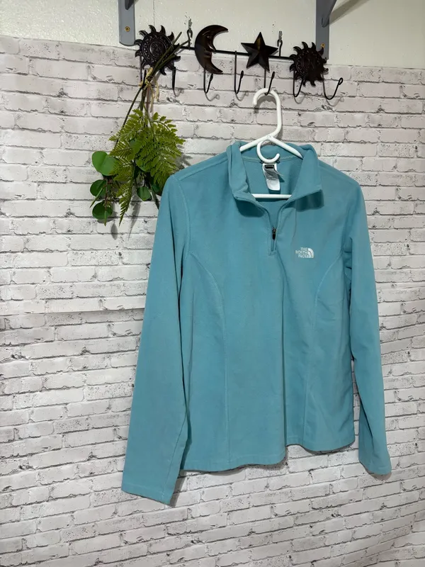 The North Face Turquoise Robins Egg Blue Lightweight Quarter Zip Jacket - Image 2