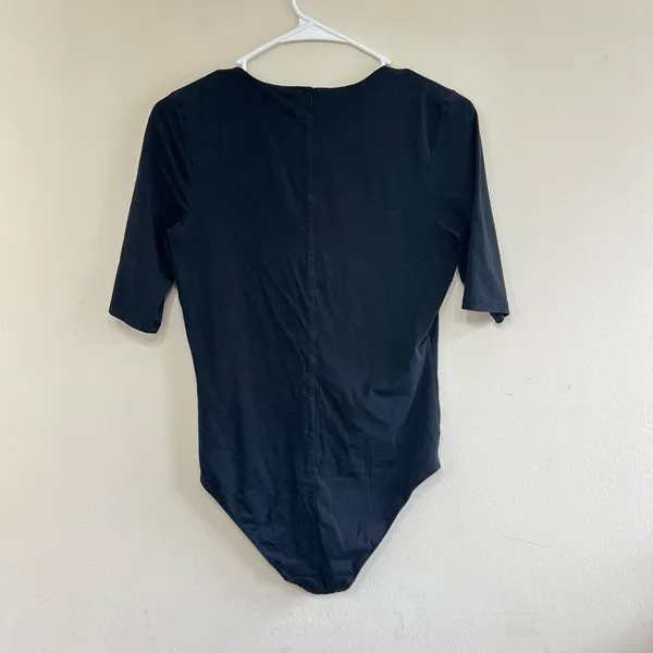 Everlane Black Short Sleeve Classic Crewneck Bodysuit Large Women - Image 5