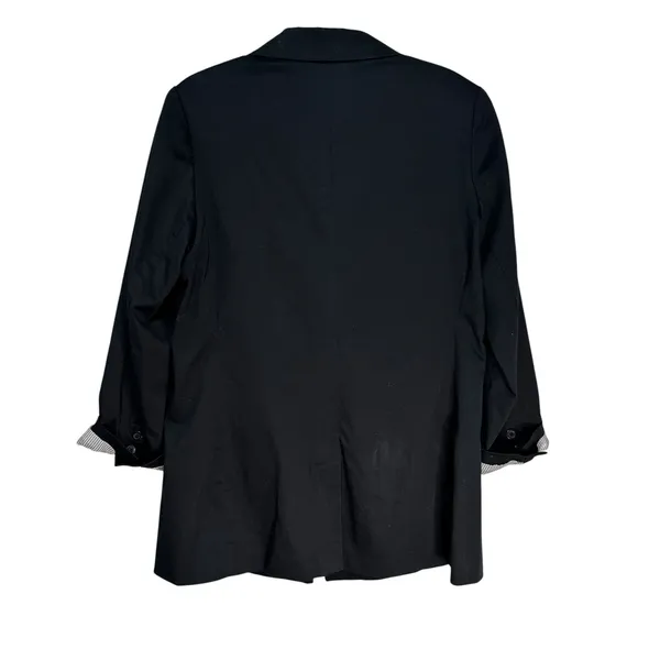 Chicos Black Blazer Striped Cuffs Two Button Professional‎ Jacket Size 2 Large - Image 7