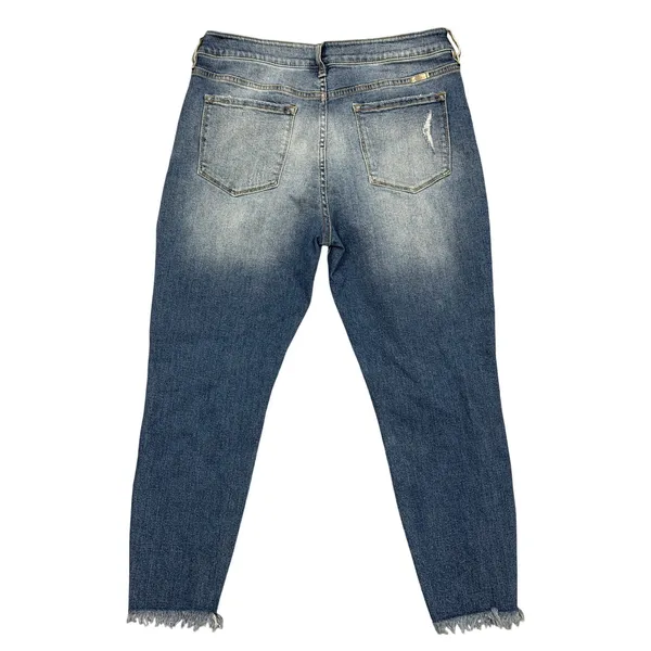 KanCan Women’s Asymmetrical Zipper Cropped Skinny Jeans Size 32 - Image 2