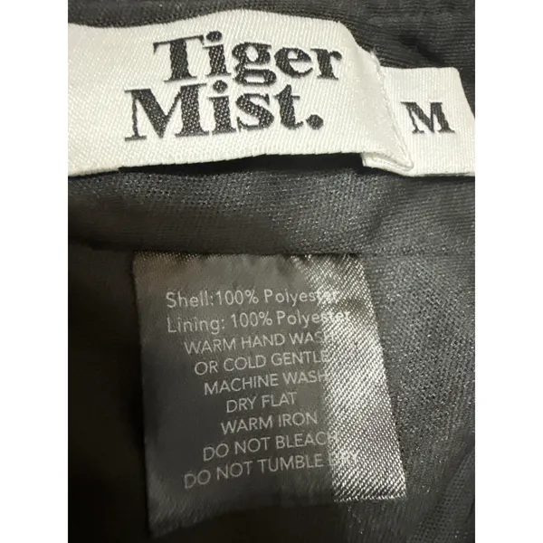 Tiger Mist Black Long Sleeve Ruffle Ruched Tie Back Blouse Crop Top Size M - Image 3