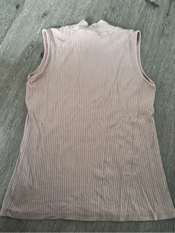 Rachel Zoe Ribbed Knit Sleeveless Turtleneck Sweater Vest Top Size M Casual - Image 4