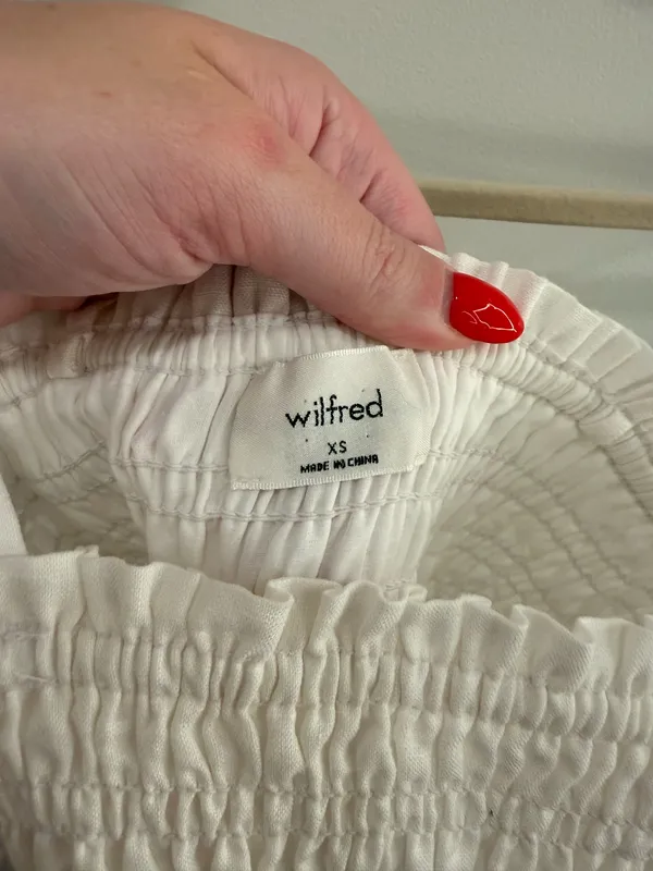 Wilfred Aritzia White Smocked Mini Dress Size XS - Image 3