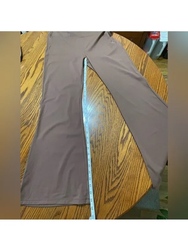 Ododos Brown High-Waisted Flare Pants Size 2XL NWT - Image 10