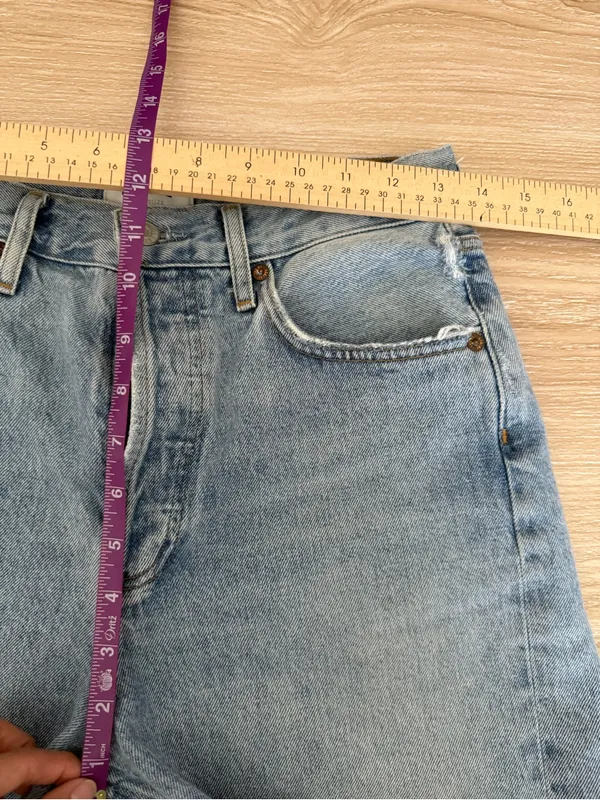Agolde 25 90’s Shorts Force Organic‎ Cotton Cut Off Light Wash Modest Relaxed - Image 8