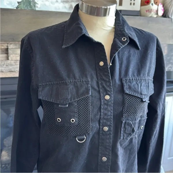 Lauren Ralph Lauren Black Classic Button Down Top - Image 2