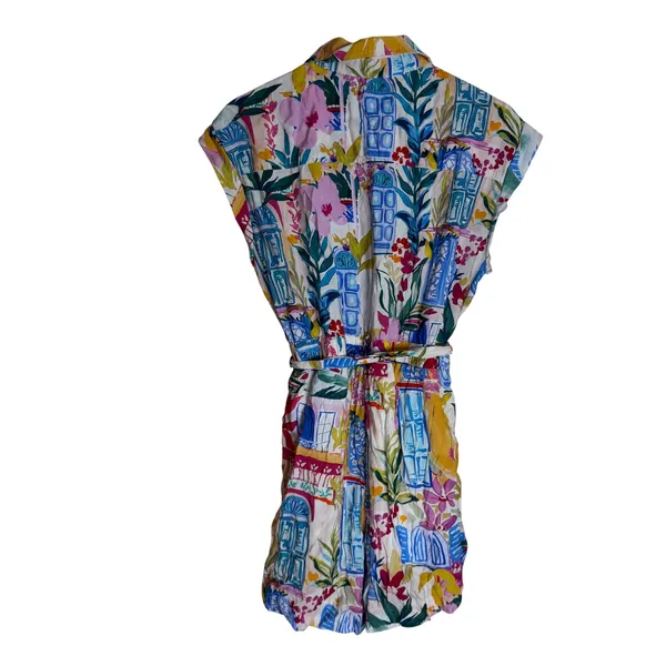 Dress Forum Women's Tropical Floral Mediterranean Print Romper Multi L - Image 2