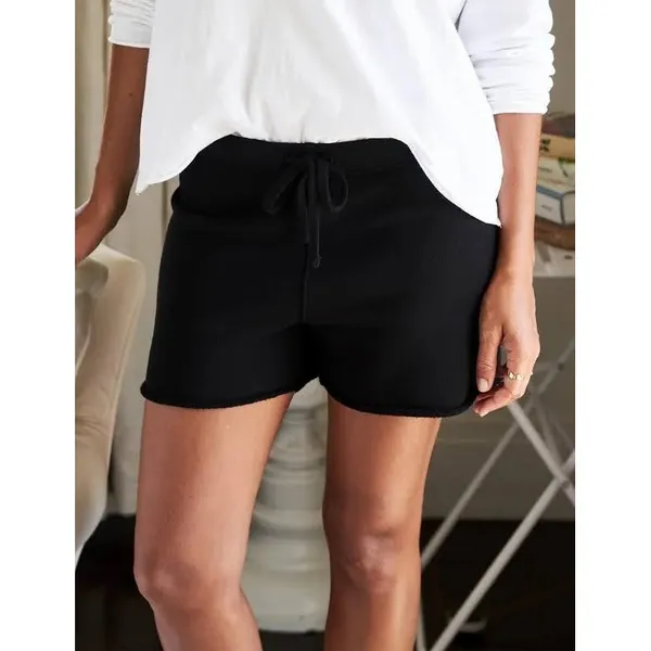 Frank & Eileen Pearl Favorite Sweatshorts Black Cotton Raw Hem LAB635TF - Image 5