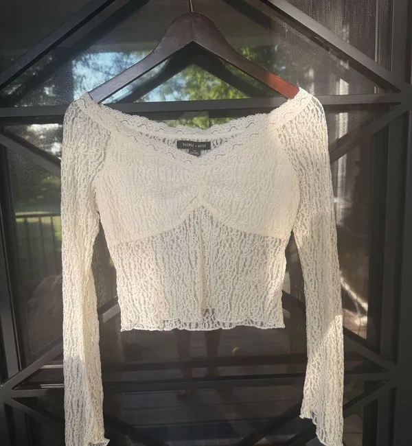 Urban Outfitters Top White Crop - Image 2
