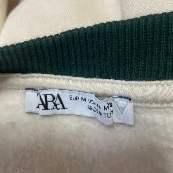Zara Beverly Hills California Women's Cream Long Sleeve Sweatshirt Sweater Top M - Image 3