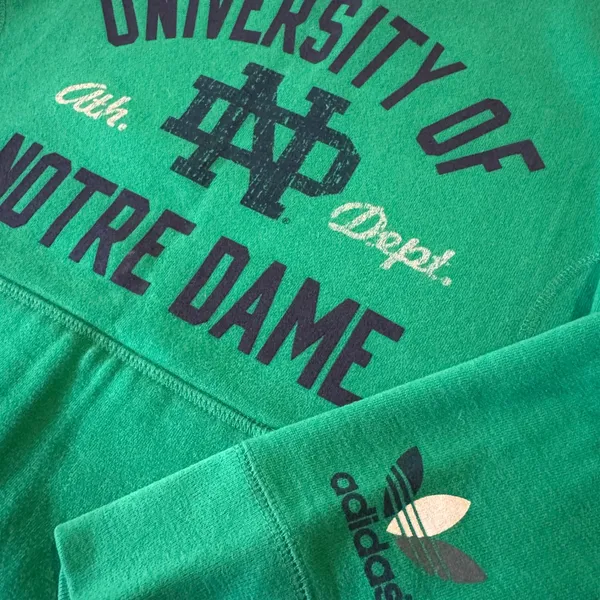 Adidas‎ University of Notre Dame Green Sweatshirt S Collegiate Fighting Irish - Image 4